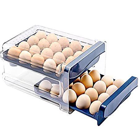 BBG Kitchen Plastic Egg Holder, Egg Storage Container for Refrigerator, 2-L＿並行輸入品