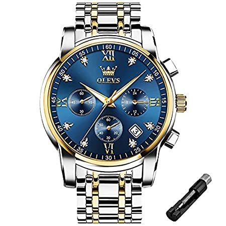 【在庫一掃】 Wrist Male OLEVS Watches, Waterproof＿並行輸入品 Steel Stainless Business Quartz Analog 腕時計
