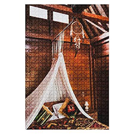 2022年最新海外 Hippie Puzzle Piece 1000 Style ＿並行輸入品 by Covered Bed Traditional with Room Wooden 積木