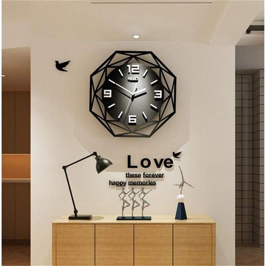 壁掛け時計 黒 おしゃれ 立体 デザイン 飾る時計 大数字 見やすい