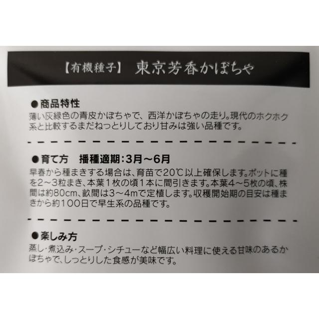 有機種子 固定種 東京芳香かぼちゃ 種 カボチャ 20粒 2026年11月期限 |  | 02