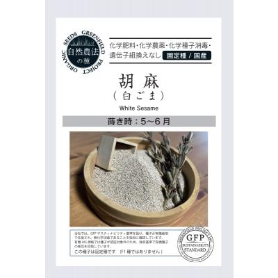 有機種子 固定種 ごま 胡麻 種 白ごま 6.5g 2026年11月期限 | 