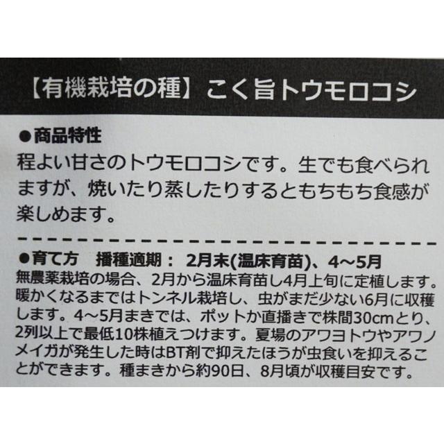 有機種子 固定種 こく旨トウモロコシ 種 とうもろこし 8粒 2024年11月期限｜nicoco｜03