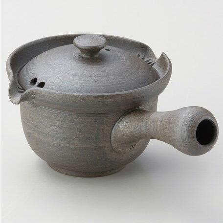 A1102常滑焼急須 創作急須 天ろ 光風焼〆両注ぎ天ろ光風作 240cc