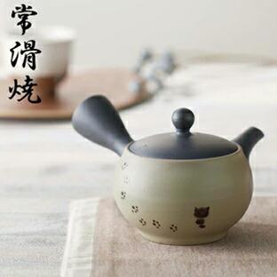 A1194 山房黒泥丸型小ネコ急須, 深蒸し急須 さわやか網急須 常滑焼