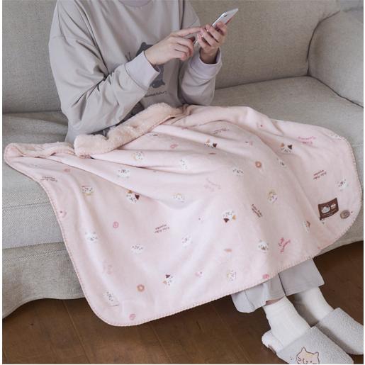 ふくふくにゃんこ　ホットエリア　電気毛布 A1481 新作 ふくふく にゃんこ フランネル ブランケット 70×100 , 猫
