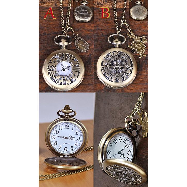 Mbb801 不思議の国のアリス懐中時計ネックレス４種類 お楽しみアリスチャーム 新作製品 世界最高品質人気 クオーツ式ペンダントウォッチアリスの 懐中時計 巾着付き
