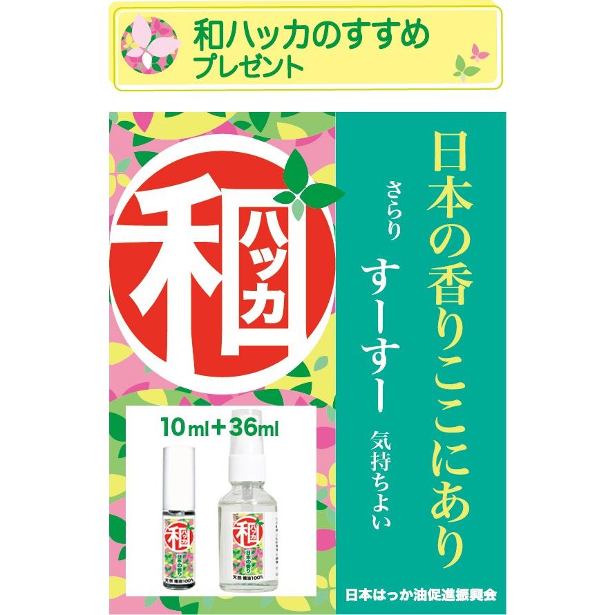 和ハッカ油 スペシャルセット 和ハッカ10ml＋36ml 高級和種ハッカ油スプレー 天然精油100%和種はっか油ハッカオイルミントオイル YBB820｜nicolife｜02