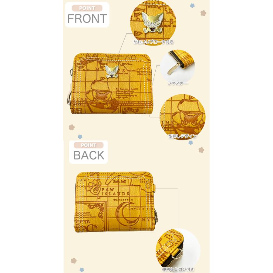 YBB1469 新作 猫のダヤン コンパスローズ ラウンドファスナー