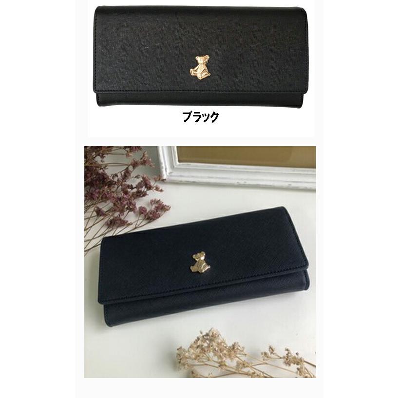 YBB1124 全6色 fleur テディベアー 長財布, テディベア プレート付き