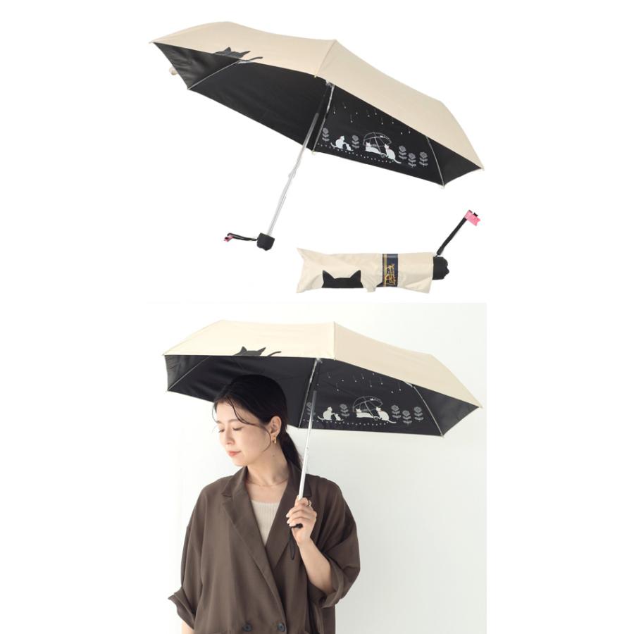 YBB1500 2026年 最新作 晴雨兼用 猫と傘 折りたたみ傘 遮光 遮熱 黒