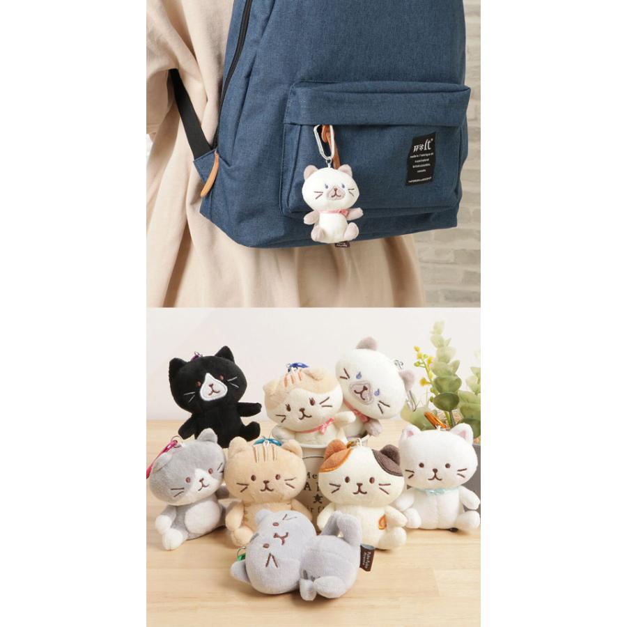 YBB1476 おでかけ マスコット ふくふく にゃんこ , 猫 可愛い カラビナ
