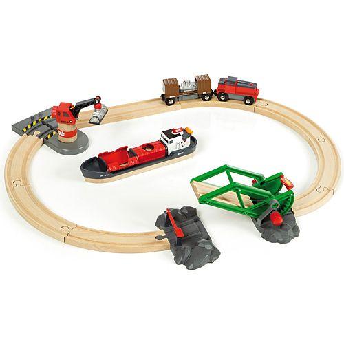 BRIO - 木製軌跡 3歳 4歳 5歳 お子さん 生まれ落ちる日差し上げ物 カーゴハーバーセット