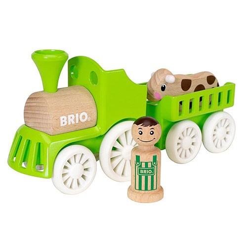 車のおもちゃ 木のおもちゃ　BRIO ブリオ　ファームトレインセット｜nicoly