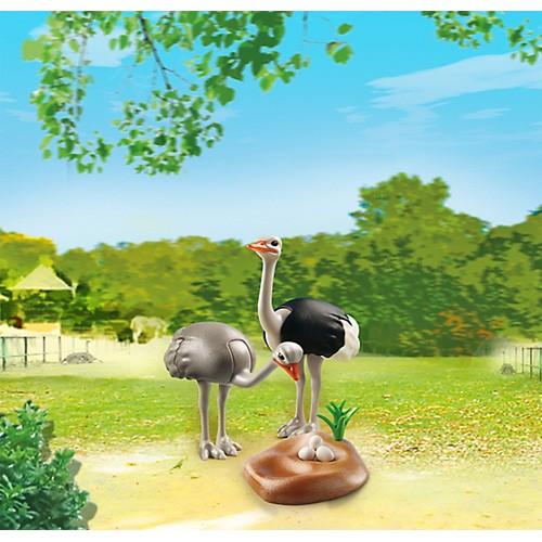 ごっこ遊び 人形　プレイモービル　動物園シリーズ ダチョウの親子と巣｜nicoly