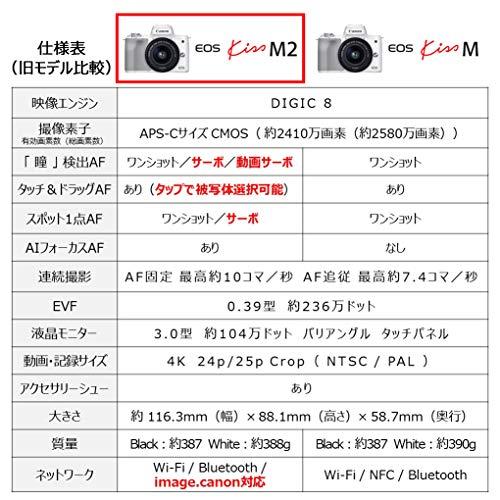 Canon ミラーレス一眼カメラ EOS Kiss M2 ダブルズームキット ホワイト KISSM2WH-WZK｜nicomagasin｜07