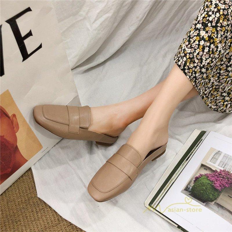 定休日以外毎日出荷中 かかとなしサンダル ミュール 厚底 レディース フラットシューズ スリッパ オフィスサンダル 軽量 歩きやすい 疲れない 美脚 履きやすい 女性 ローファー Democracia Tv