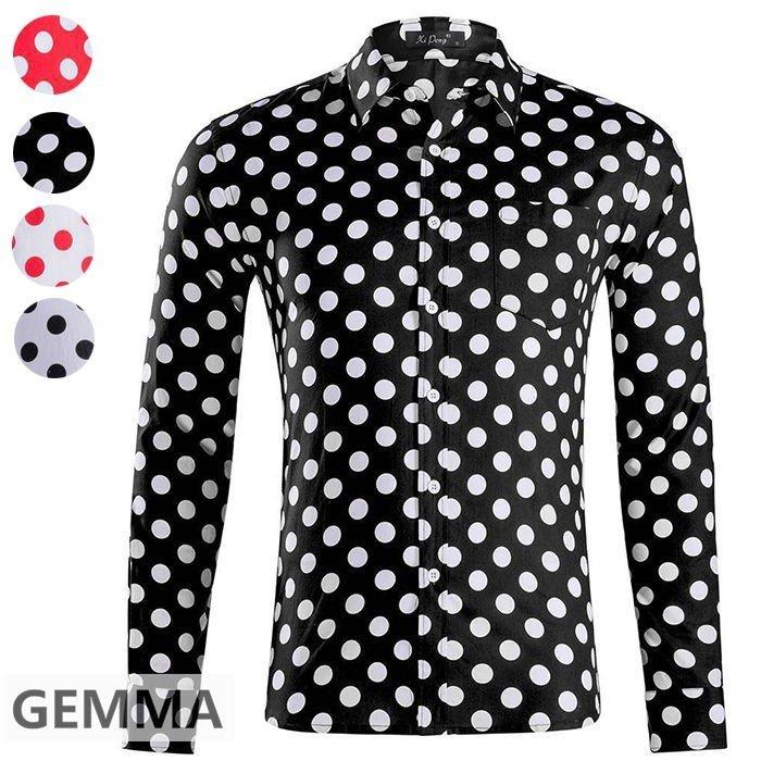 シャツ メンズ ドット 水玉 きれいめ着こなし ドット柄 ドレスシャツ 長袖 コットン 春夏 出かけ カジュアルシャツ ニコニコショップ 通販 Yahoo ショッピング