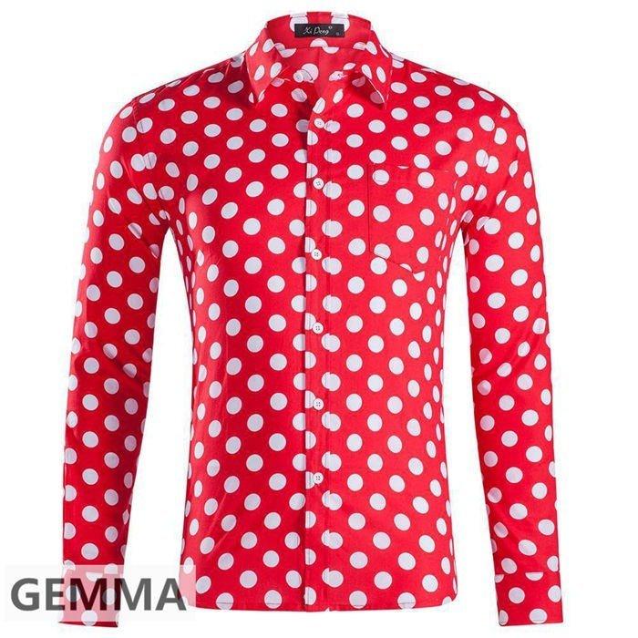 シャツ メンズ ドット 水玉 きれいめ着こなし ドット柄 ドレスシャツ 長袖 コットン 春夏 出かけ カジュアルシャツ ニコニコショップ 通販 Yahoo ショッピング