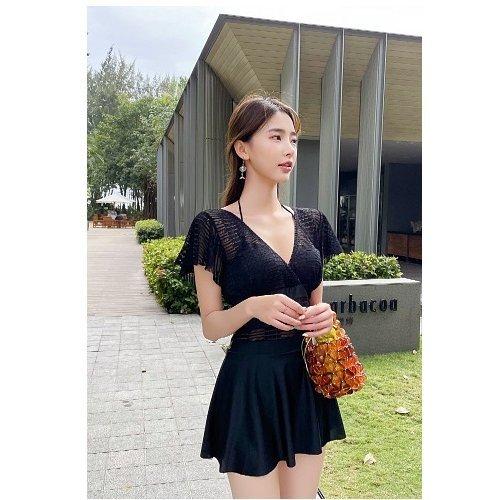 水着レディースワンピース 背中がセクシー タンキニ お腹が隠れる可愛いゆったりふんわりデザイン 体型を隠すカバーアップ水着 Nico2 ニコニコショップ 通販 Yahoo ショッピング