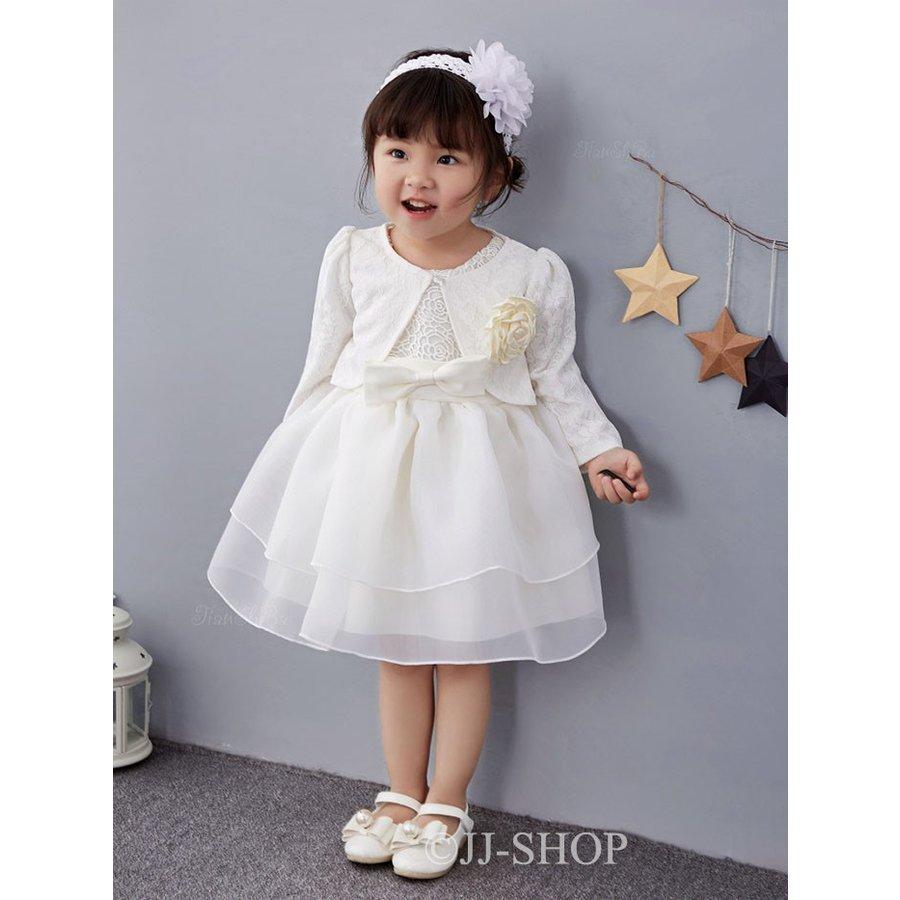 ドレス ベビー ワンピース ベビードレス 女の子 交換無料 ボレロ 長袖 冬 結婚式 スーツ フォーマル 防寒 子供服 70 出産祝い 60 新生児 女児 90 80 退院 赤ちゃん
