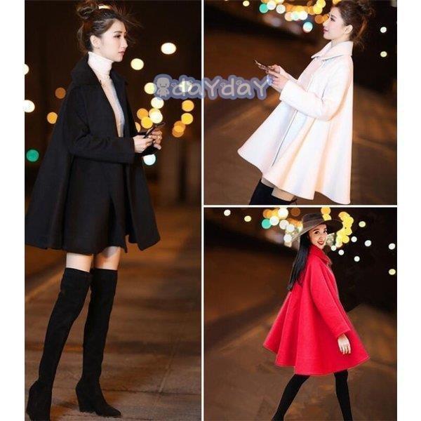 贅沢品 大きいサイズ 無地 マント ポンチョ レディース コート ケープ ウール レディースファッション 冬 オーバーコート 21 アウター ケープ ポンチョ マント サイズ ｍ