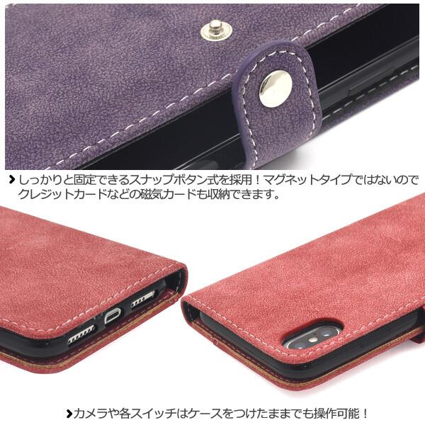 iPhone XS Max 用 スライドカード ポケット ソフトレザーケース 手帳型ケース レッド ipxsm-6217rd｜niconicodo｜06