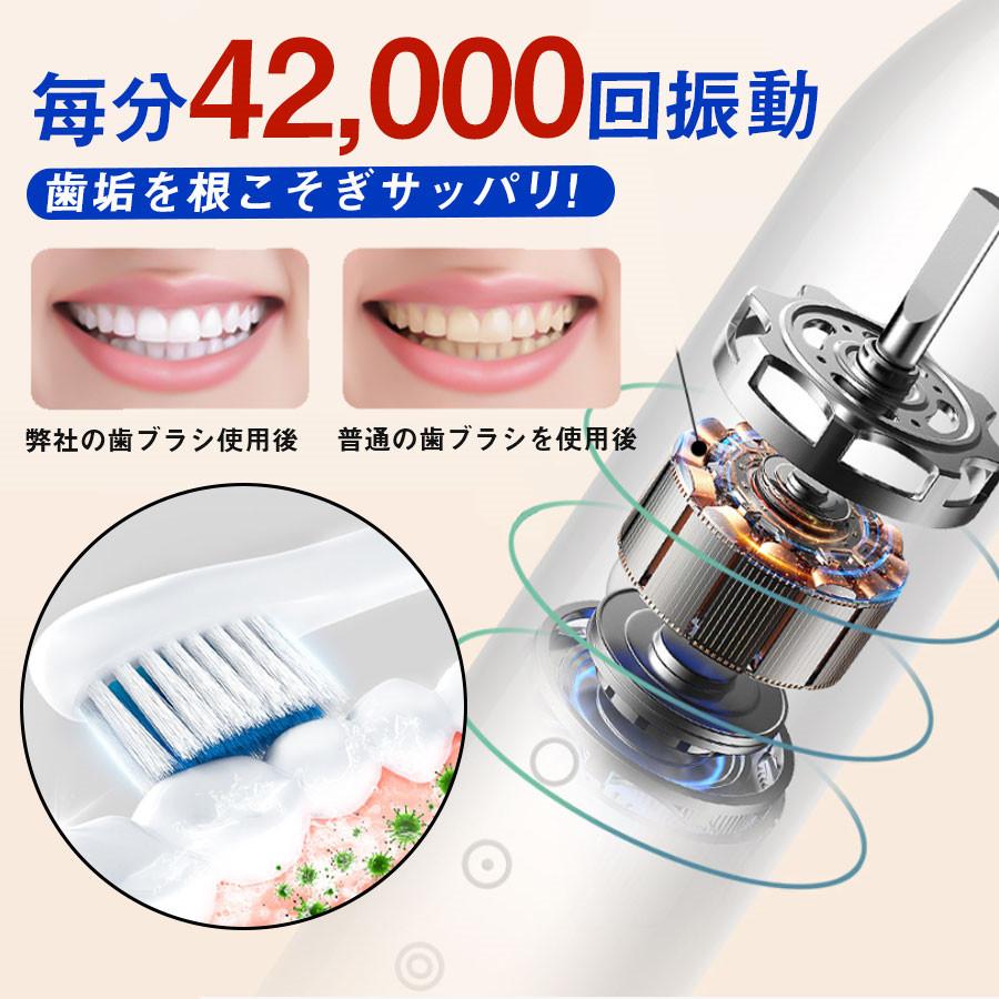 即納 電動歯ブラシ 音波ブラシ 替えブラシ4本付き usb充電式 6 即納 電動歯ブラシ 音波ブラシ 替えブラシ4本付き usb充電式 6