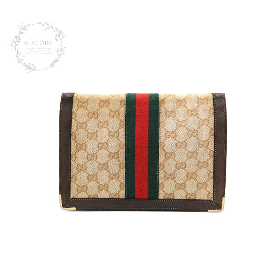 #310 GUCCI グッチ ポーチ シェリーライン GG柄 キャンバス GUCCI（グッチ） オールドグッチ GGキャンバス シェリーライン