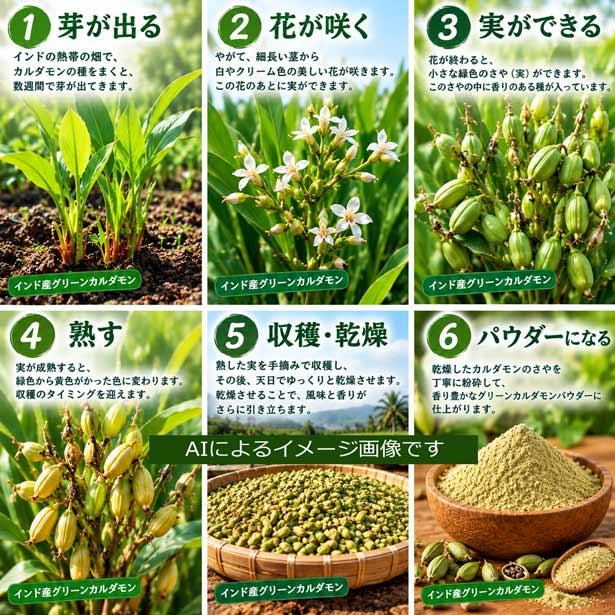 グリーンカルダモン シード（ホール) 50g カレー スパイス : nideru