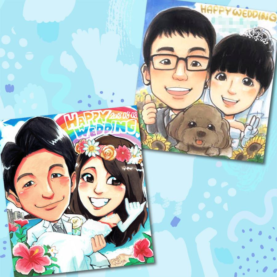 似顔絵 ウェルカムボード 結婚式 お姫様抱っこ 2人分 いちろ作 受賞歴あり_3
