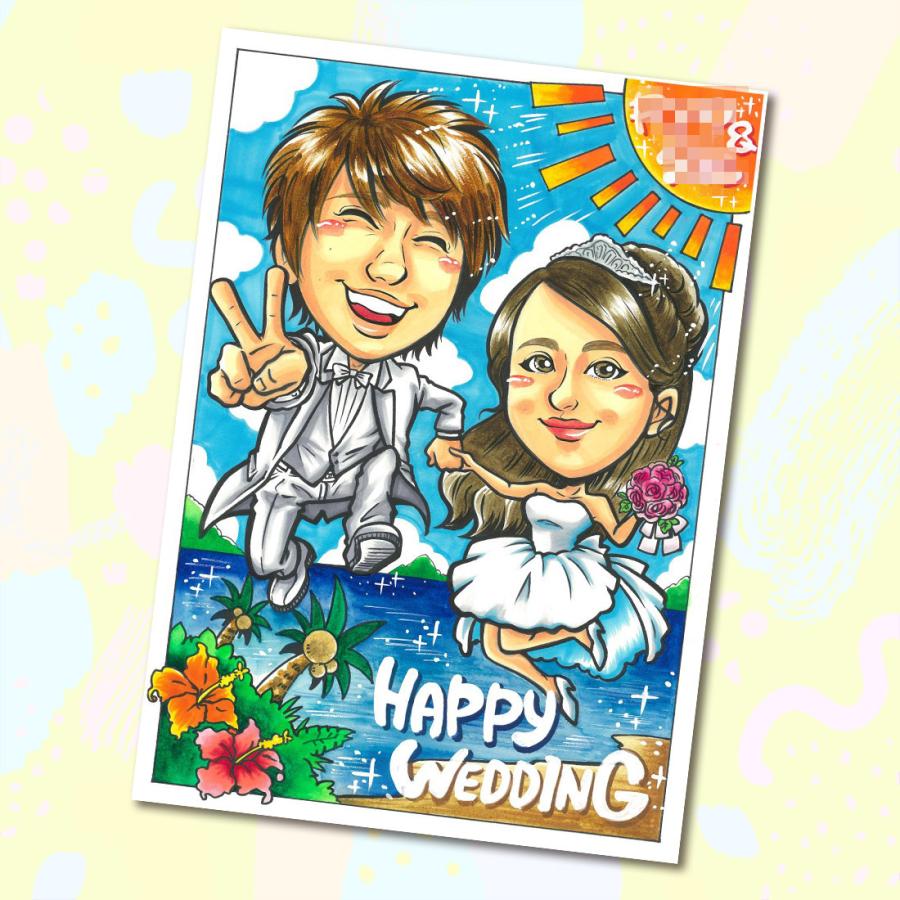 似顔絵 ウェルカムボード ウェディングドレス 和装 ご結婚式 2人分