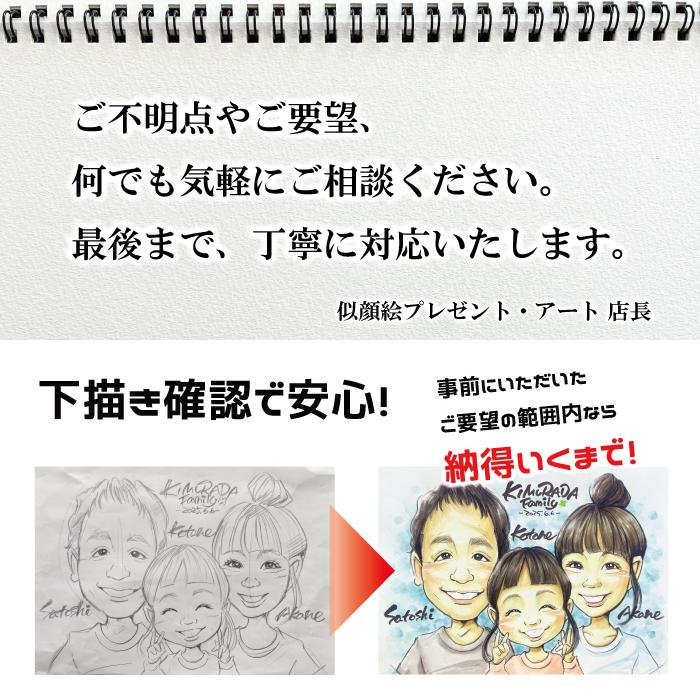 似顔絵 プレゼント 結婚記念日 ギフト （優しい透明水彩タッチ） 記念