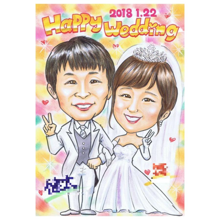 似顔絵ウェルカムボード ウェディング ブライダル 挙式 結婚式 新郎 新婦 披露宴 結婚祝い ギフト サプライズ （ソフトタッチ）_11