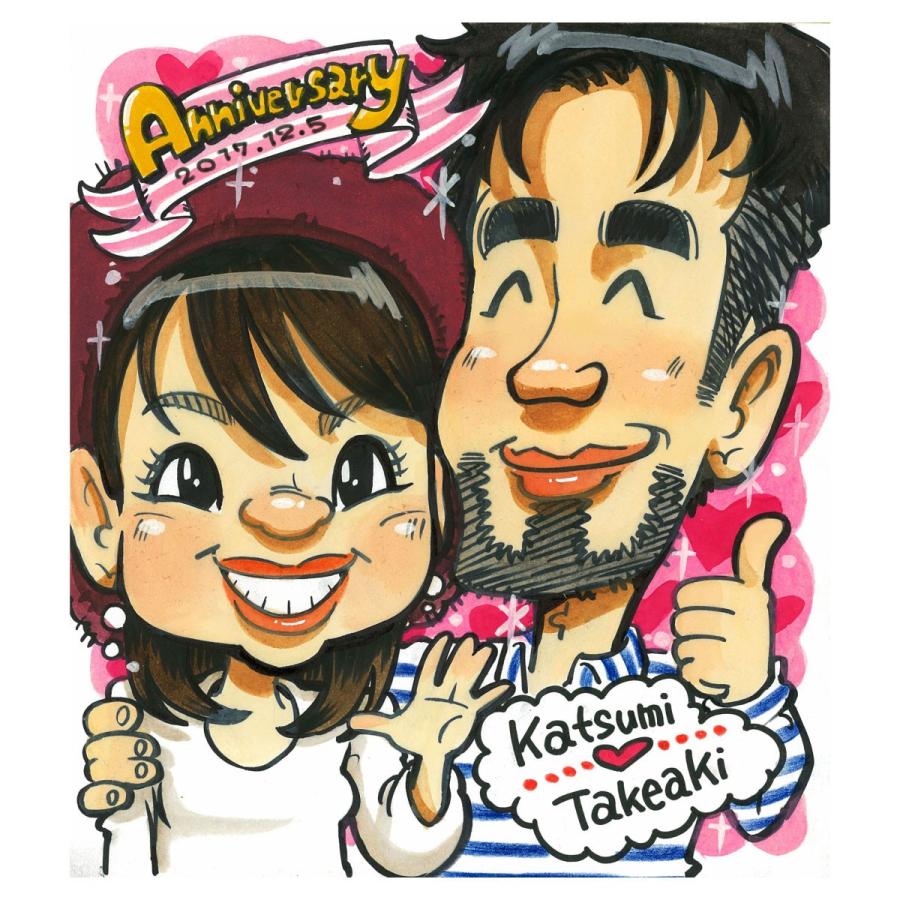 似顔絵プレゼント（カートゥーンタッチ）還暦祝い 父 母 祖父 祖母
