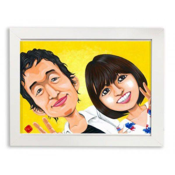 記念似顔絵色紙サイズ たむらがはく 誕生日 プレゼント ブライダル 記念日 彼氏 彼女 友達 父 母 子供 Sik Tam 01 似顔絵カムカム 通販 Yahoo ショッピング