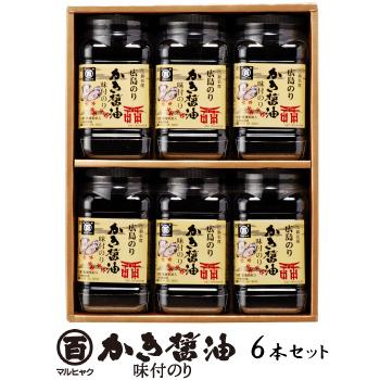 マルヒャク 広島のり かき醤油味付けのり 6本入り 【特かき-30H