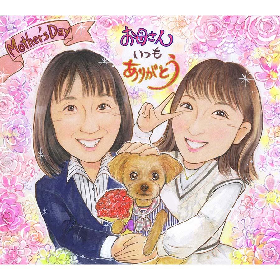 母の日 似顔絵 プレゼント お母さん ありがとう 似顔絵ギフト 似顔絵