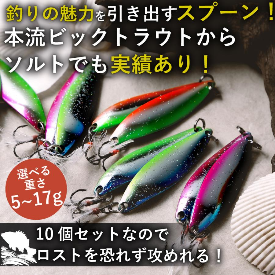 釣り具 ルアー スプーンルアー 17g スプーン 10個セット ケース 釣り具 ルアー スプーンルアー 17g スプーン 10個セット ケース