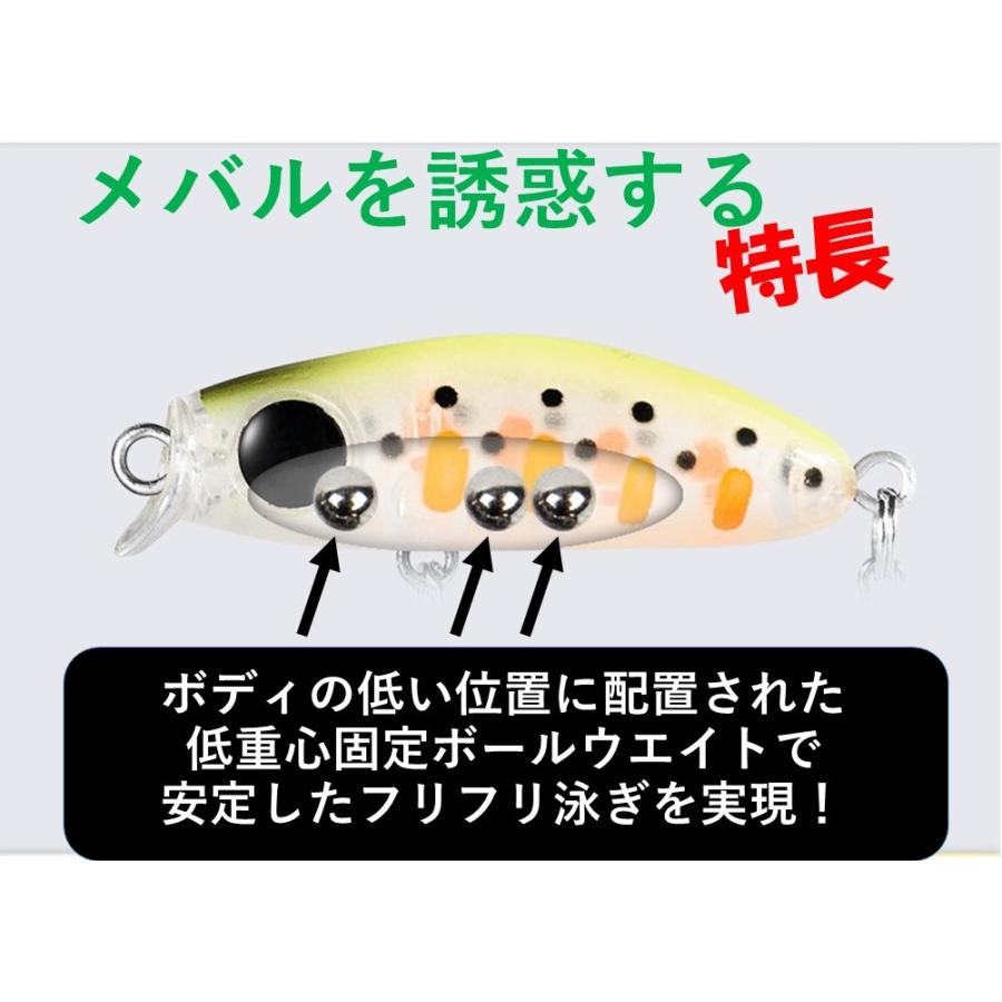 釣具ルアー 3.0g メバリングミノー メバリングプラグ 4cm 5色