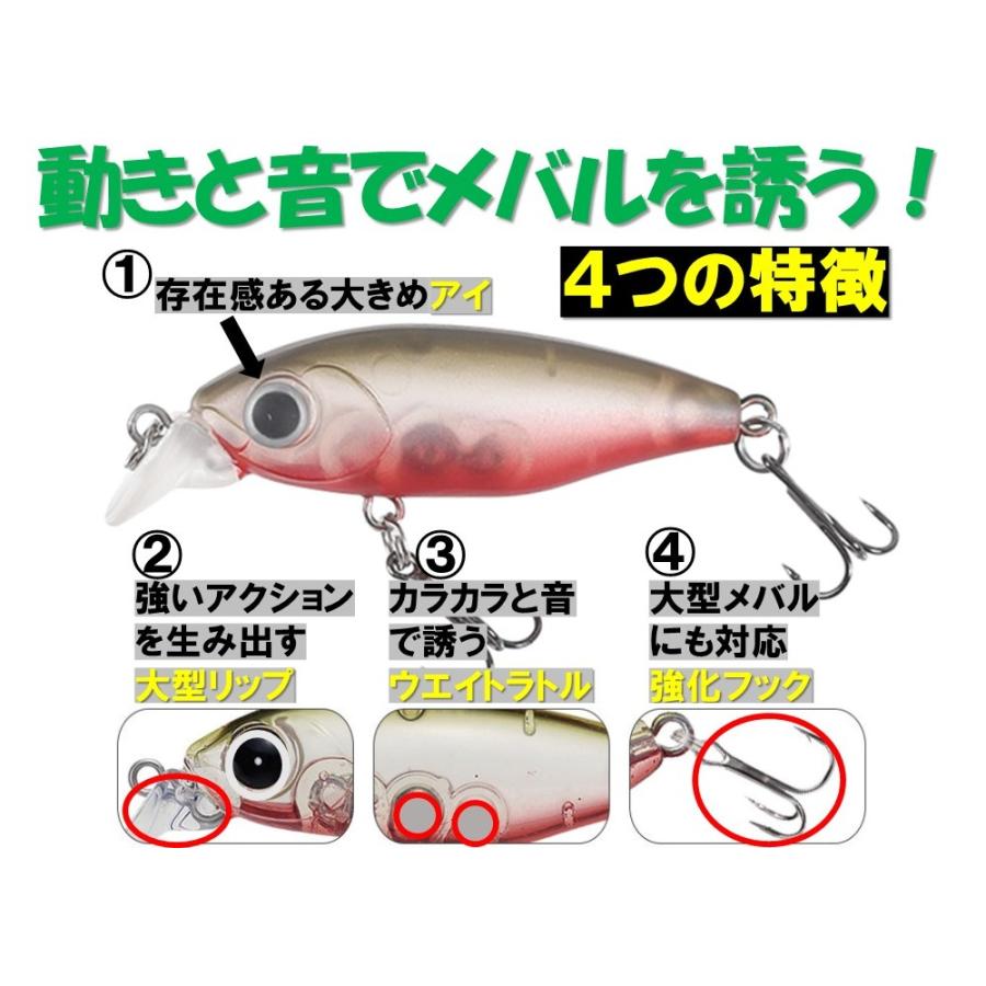 釣具ルアー4.4g メバル アジ ミノー 4.5cm 選べる 5色 ルアー