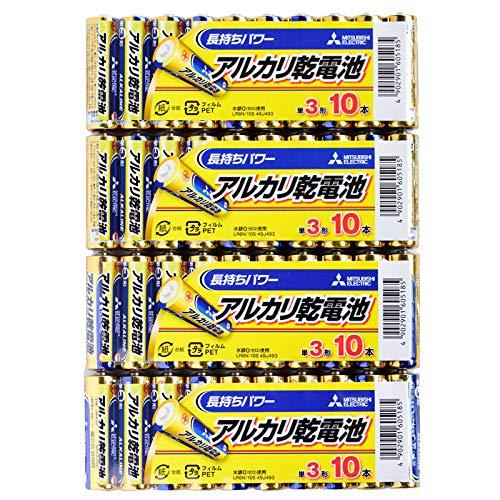 三菱 アルカリ乾電池 単3電池 40本セット LR6N/10S x4パック 水銀0・1.5V（Yahoo!・ナイトホーク）