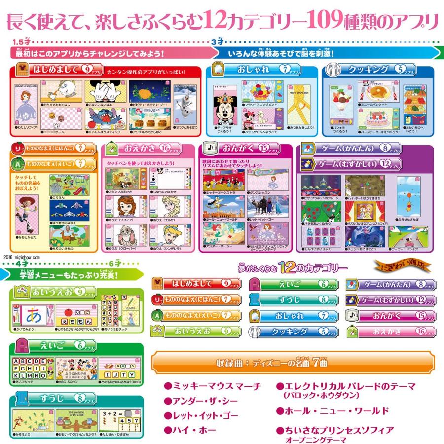 ディズニー＆ディズニー ピクサーキャラクターズ できた!がいっぱい ドリームトイパッド  【販売終了】｜nigiwaishouten｜02