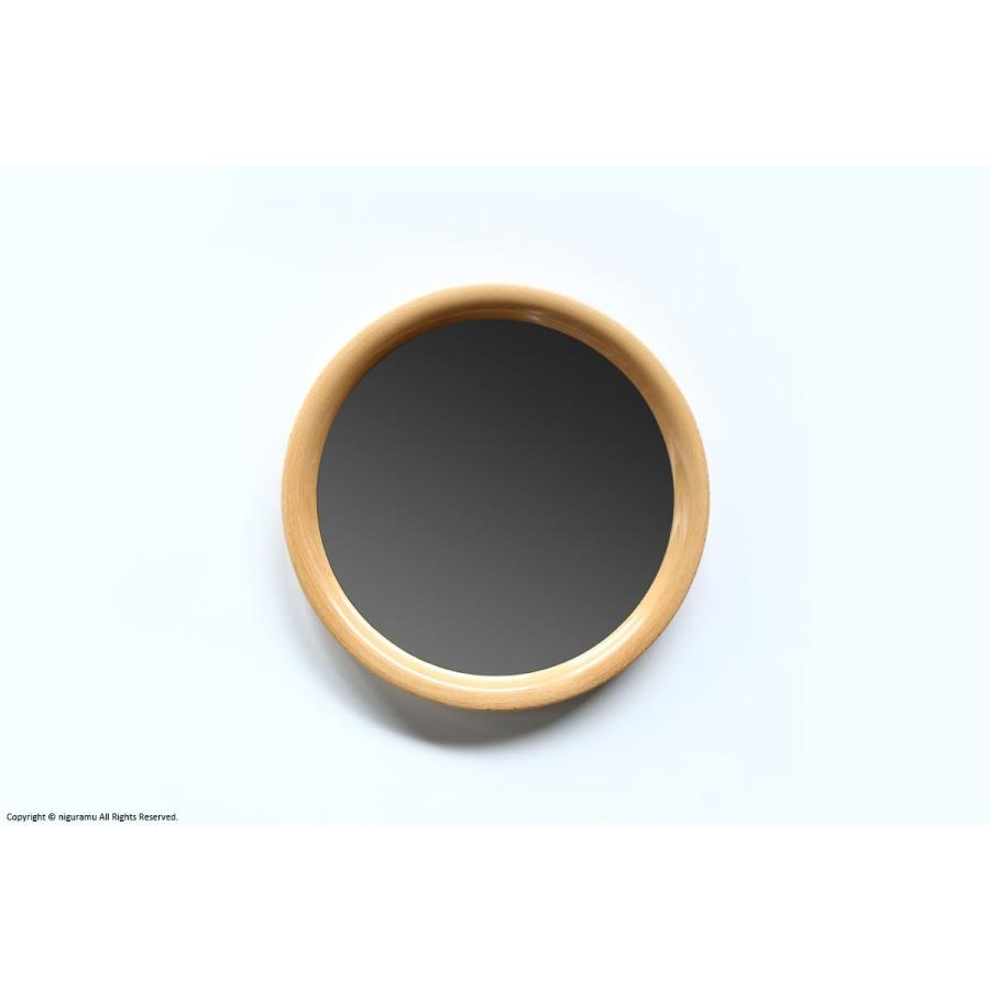 秋田木工柳宗理曲木鏡ウォールミラー丸型生地色