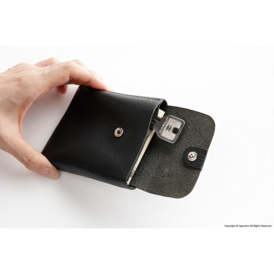 ウォレット / ブラック（コンパクトな革財布） [hoshi kana