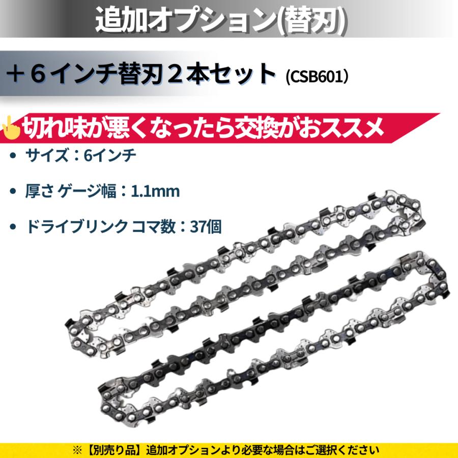 Longsafe チェーンソー 電動 充電式 6インチ 純銅モーター 軽量 1kg