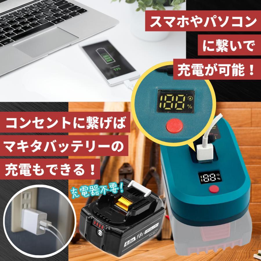 Longsafe マキタ 互換品 PDアダプター USB 65W出力 Type-C デュアル