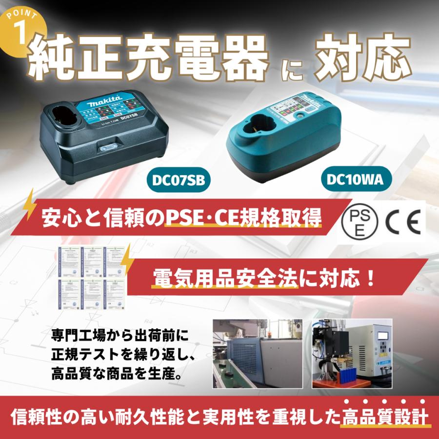 マキタ（makita） 互換品 BL7010 バッテリー 7.2V 3.0Ah 電動工具
