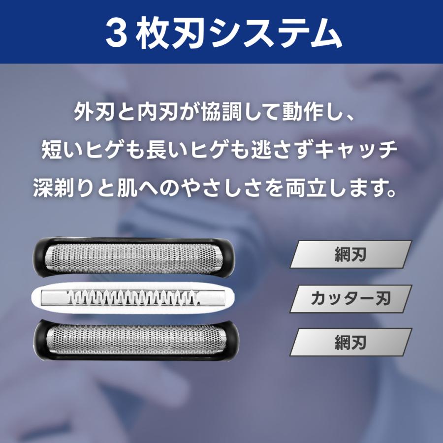Longsafe ブラウン 替刃 シリーズ3 網刃 内刃一体型 髭剃り 互換