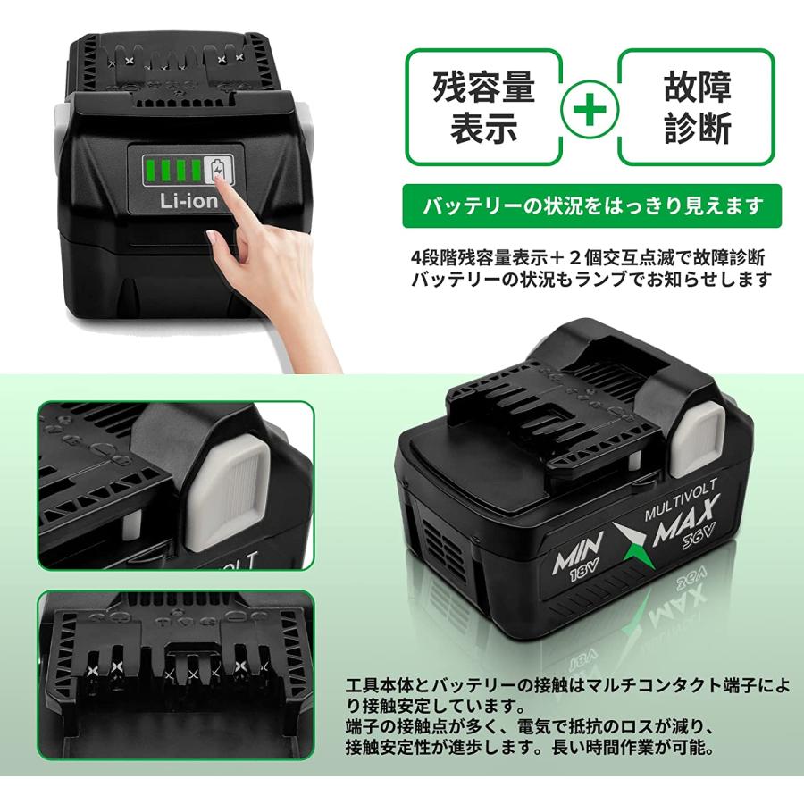 ハイコーキ HIKOKI 日立 HITACHI 互換 バッテリー BSL36A18 大容量 6.0 